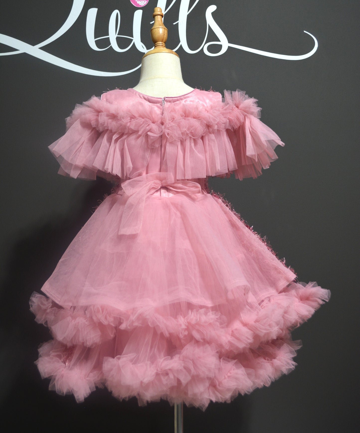 Pink Cold shoulder frock