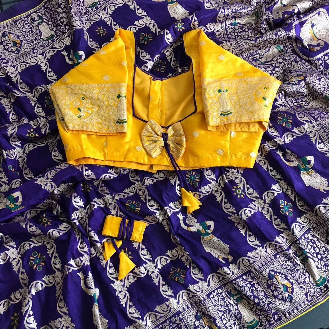 Banaras Style Gold Printed Saree