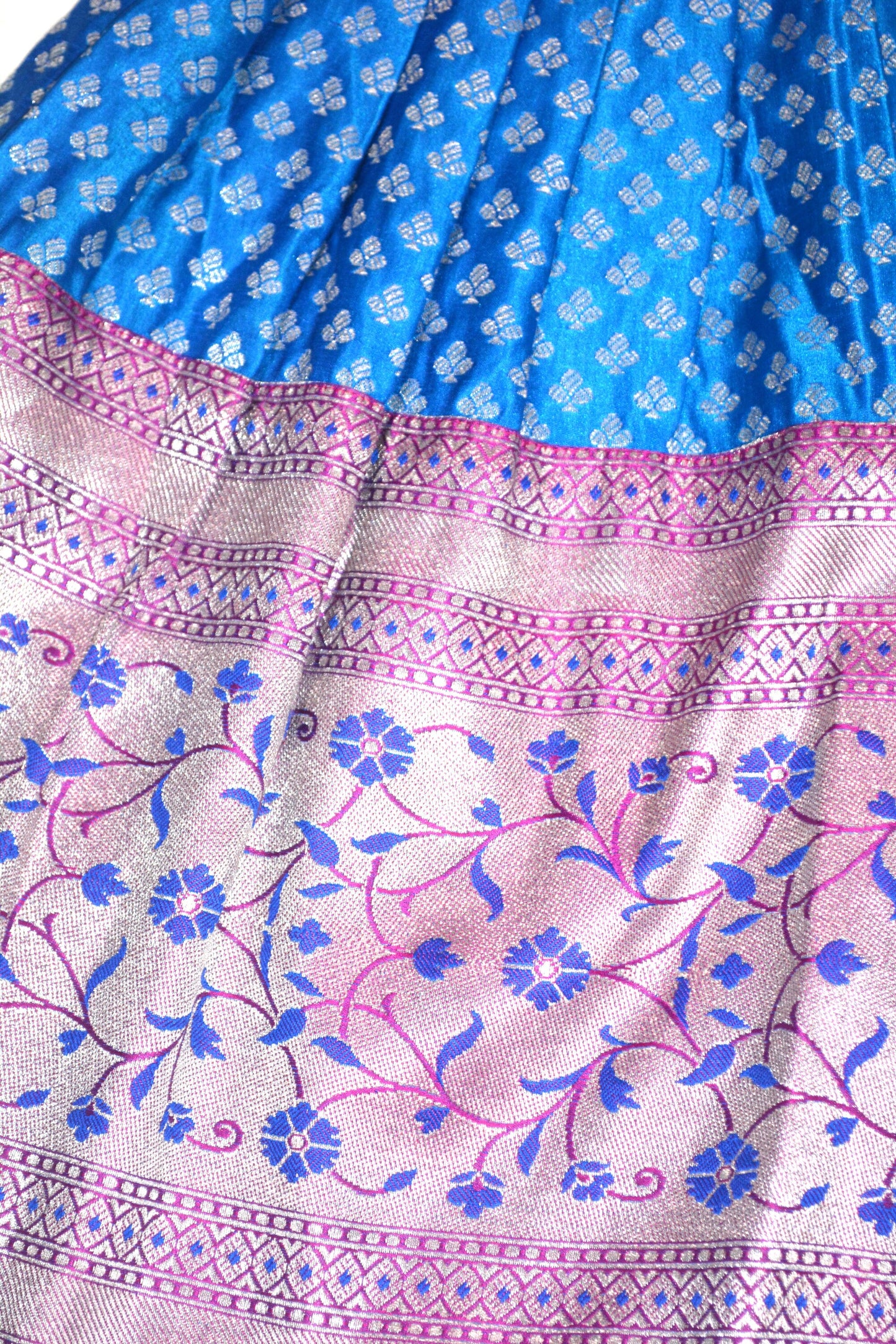 Pink And Blue Lehenga