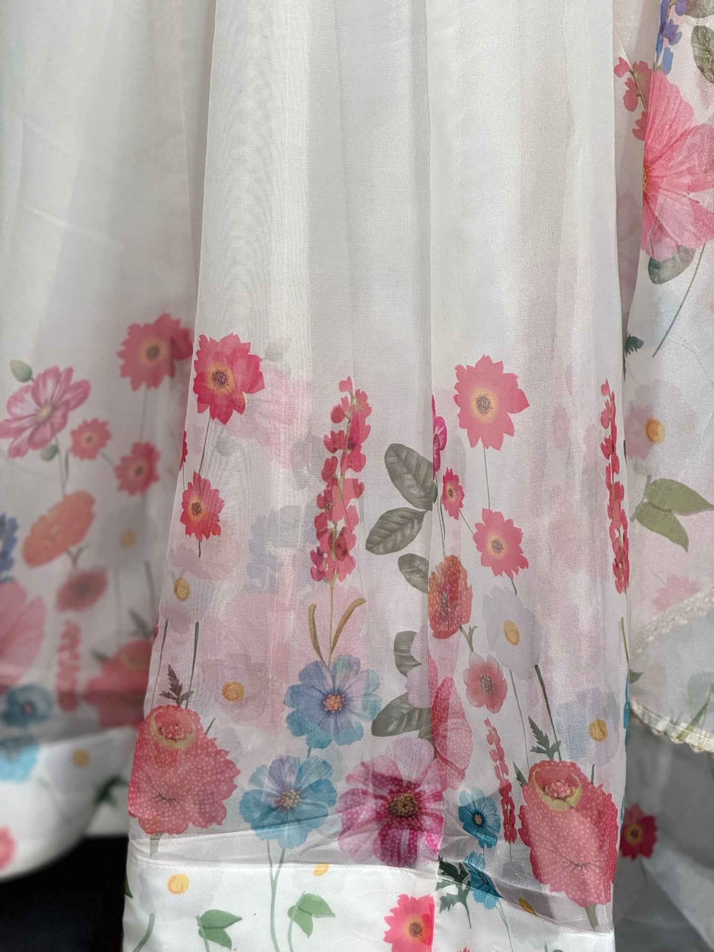 Organza Floral Full Length Dress