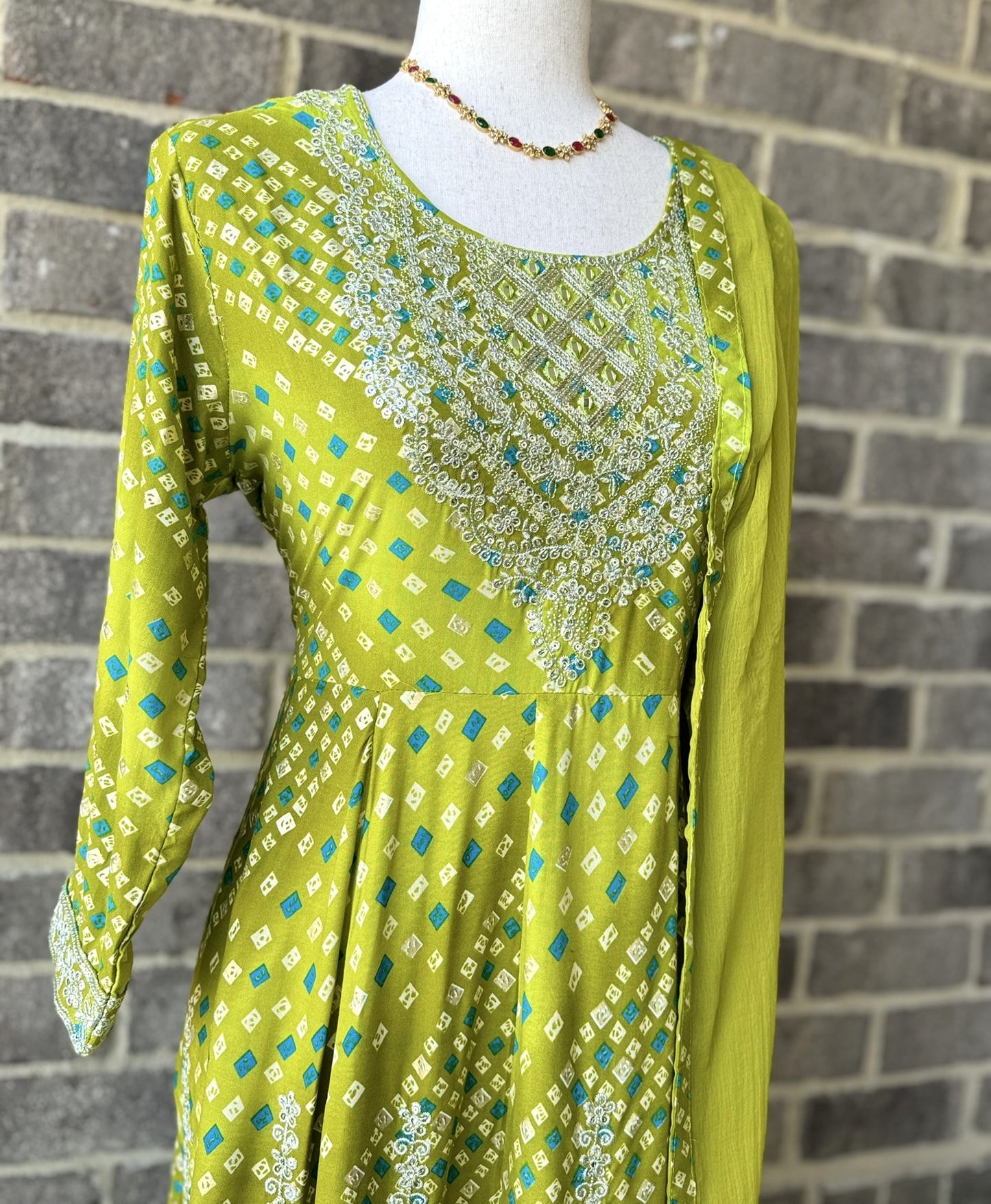 Bandhani Print Anarkali Dress