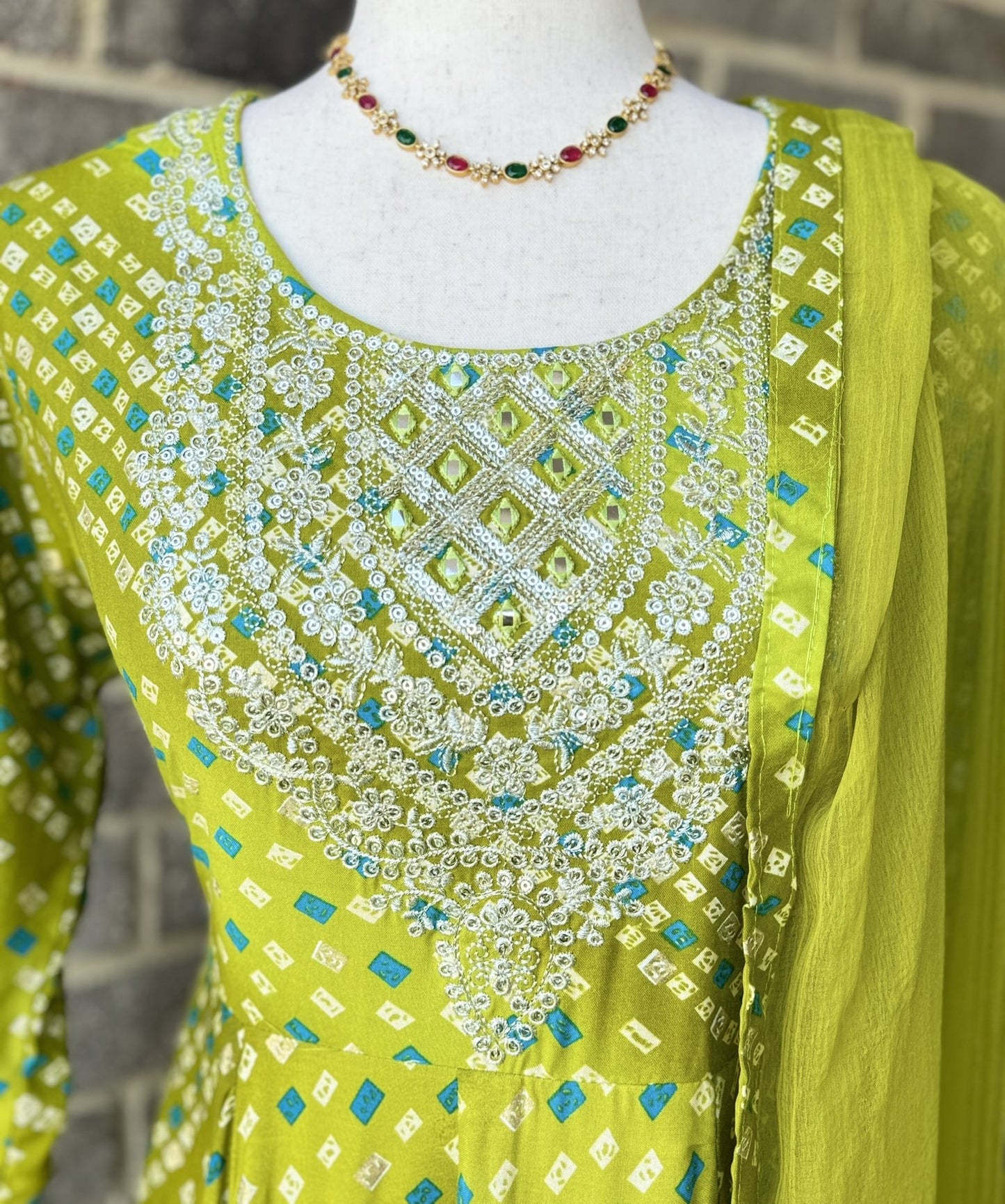 Bandhani Print Anarkali Dress