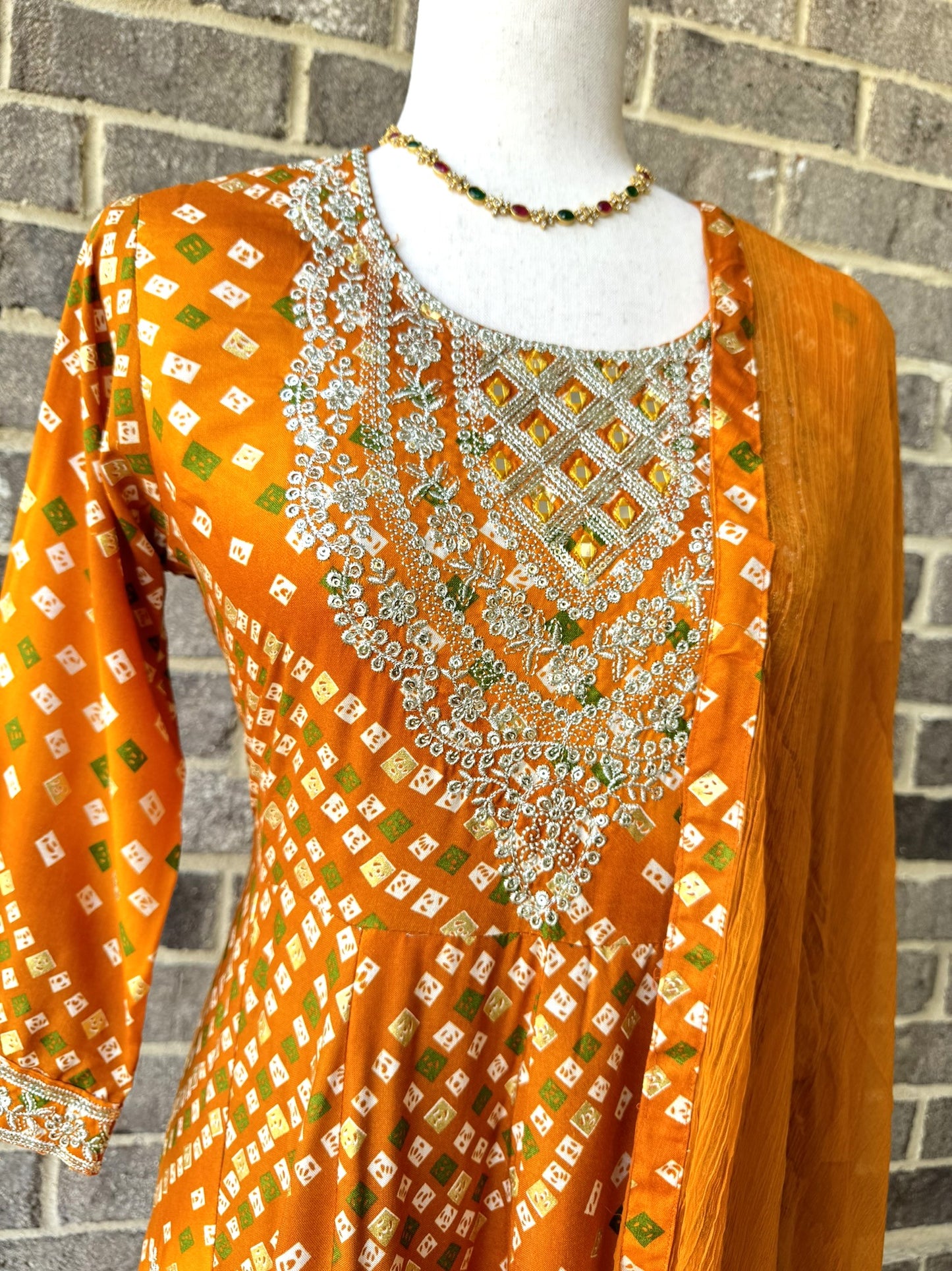 Bandhani Print Anarkali Dress