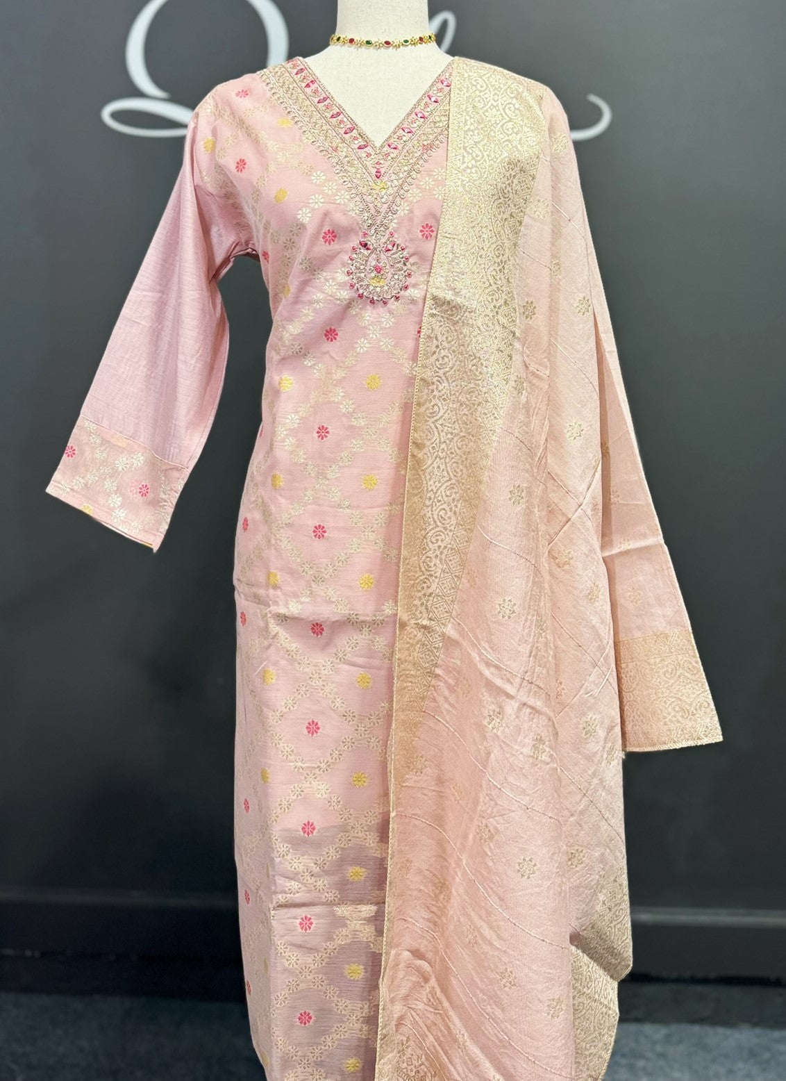 Pastel Pink Banaras Dress