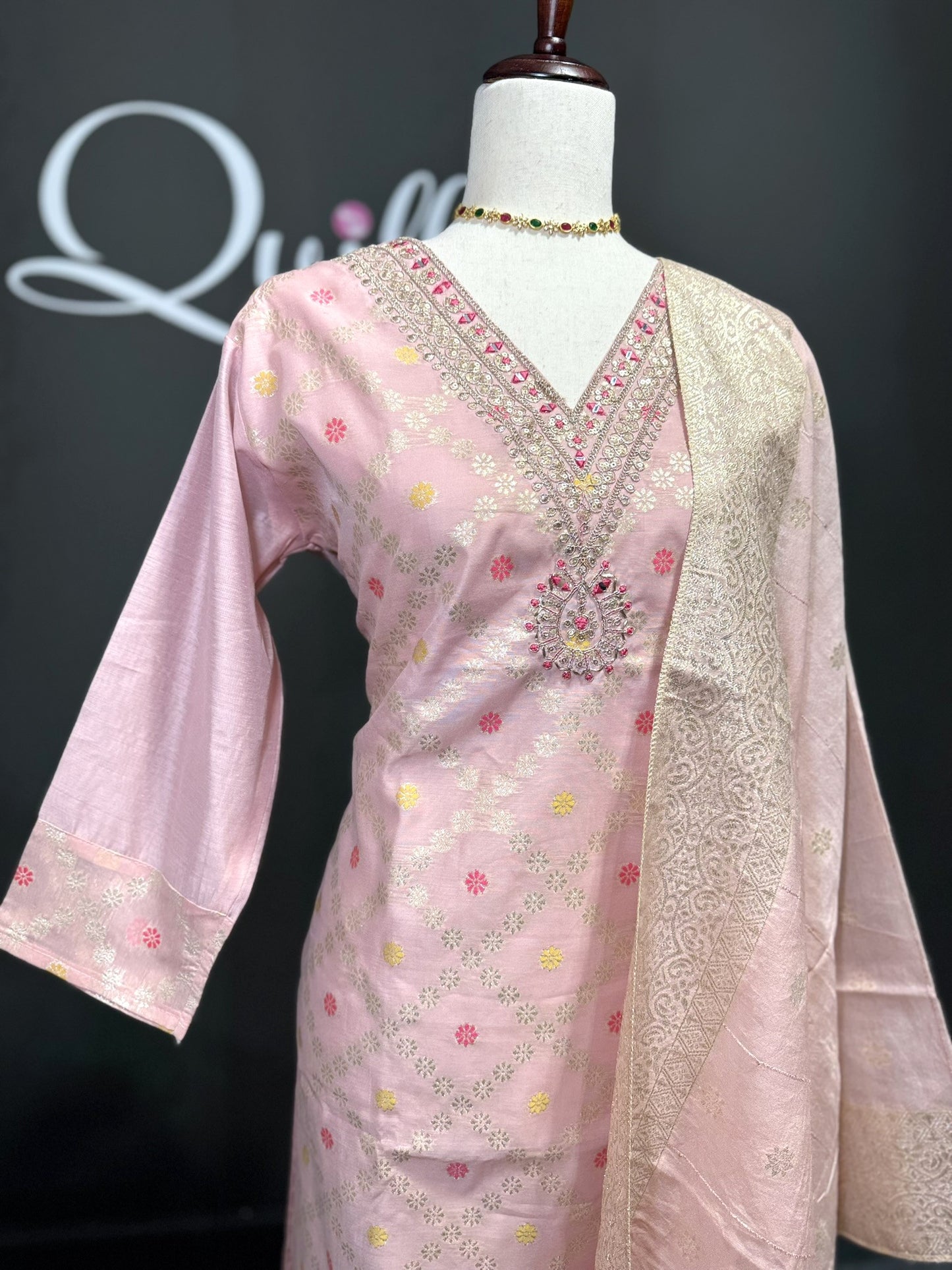 Pastel Pink Banaras Dress