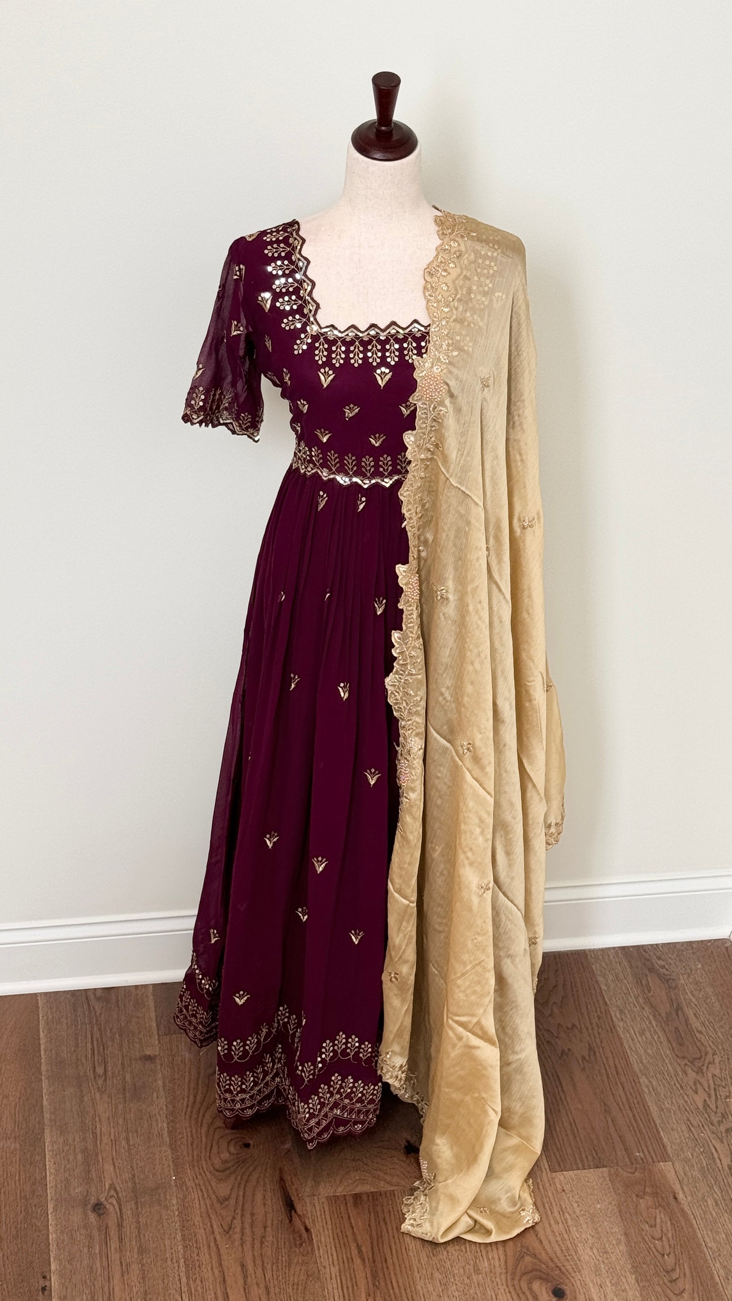 Georgette Long frock with sequins work