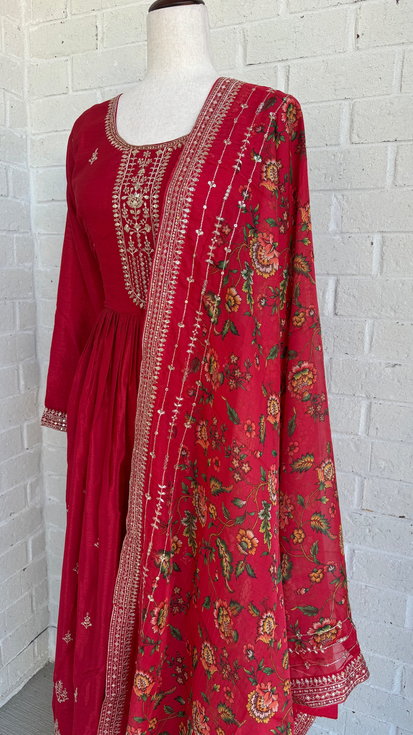 Chinnon Long Frock with floral dupatta