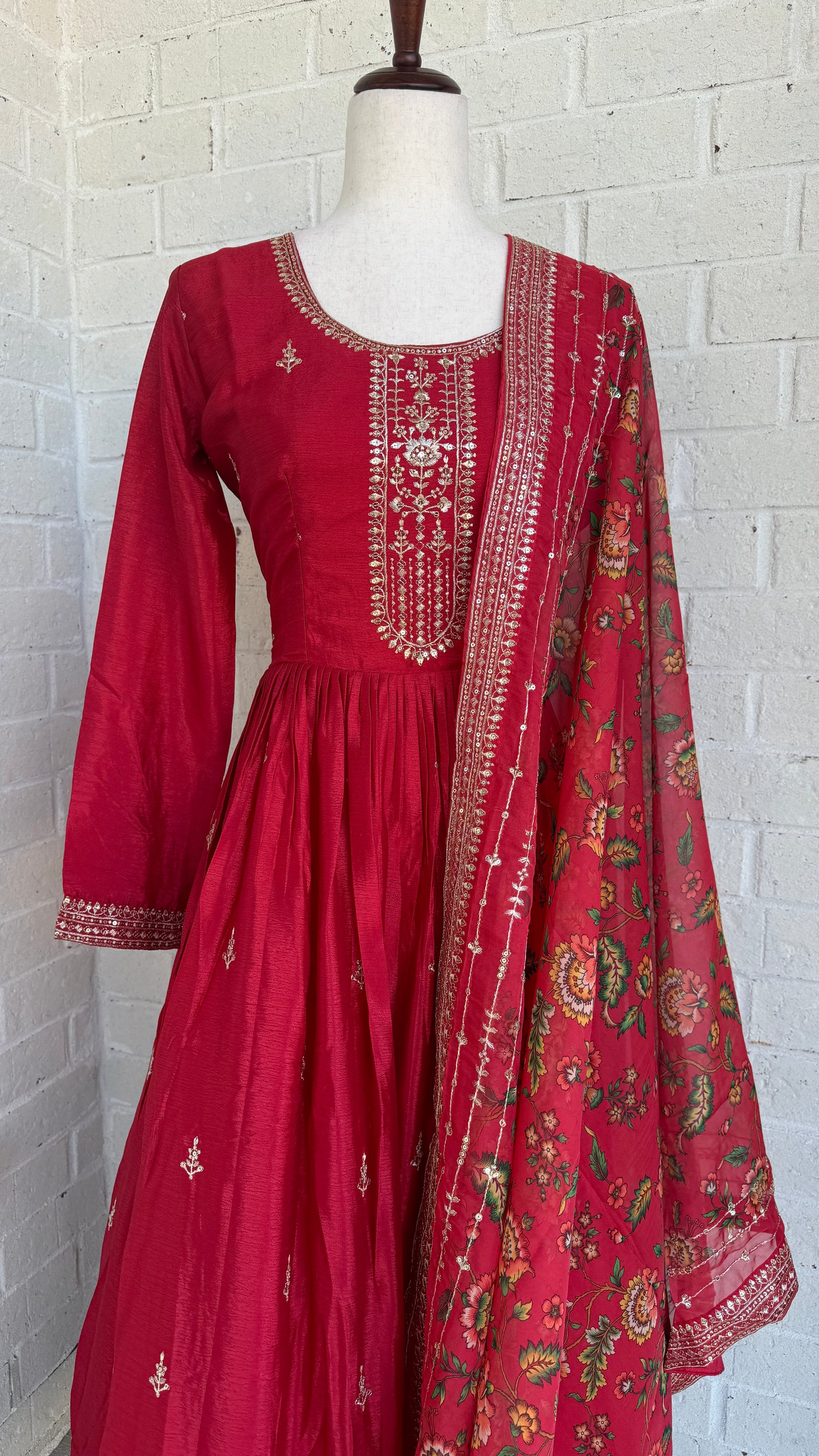 Chinnon Long Frock with floral dupatta