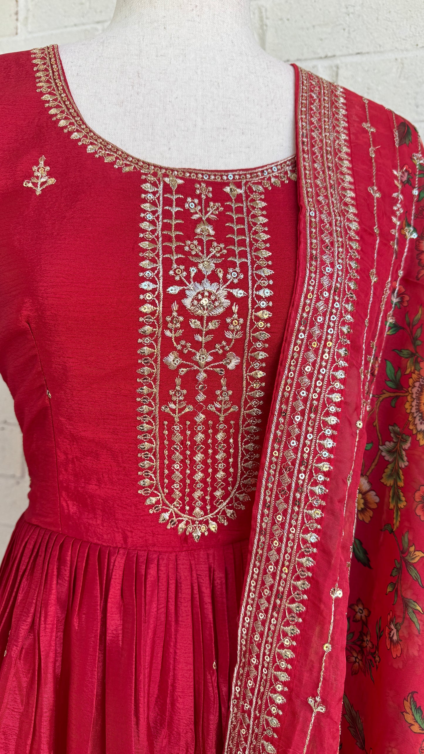 Chinnon Long Frock with floral dupatta