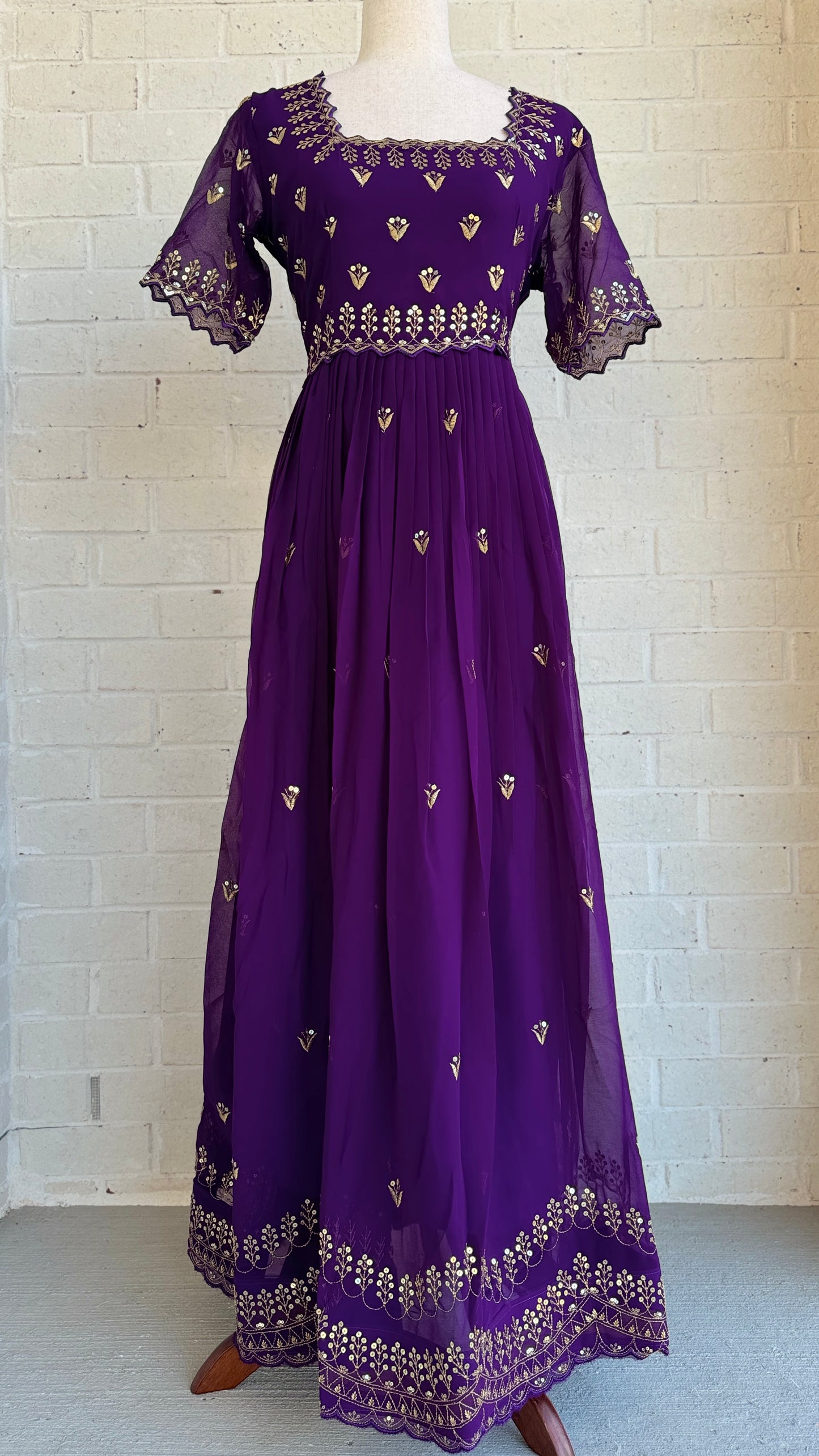 Georgette Long frock with sequins work