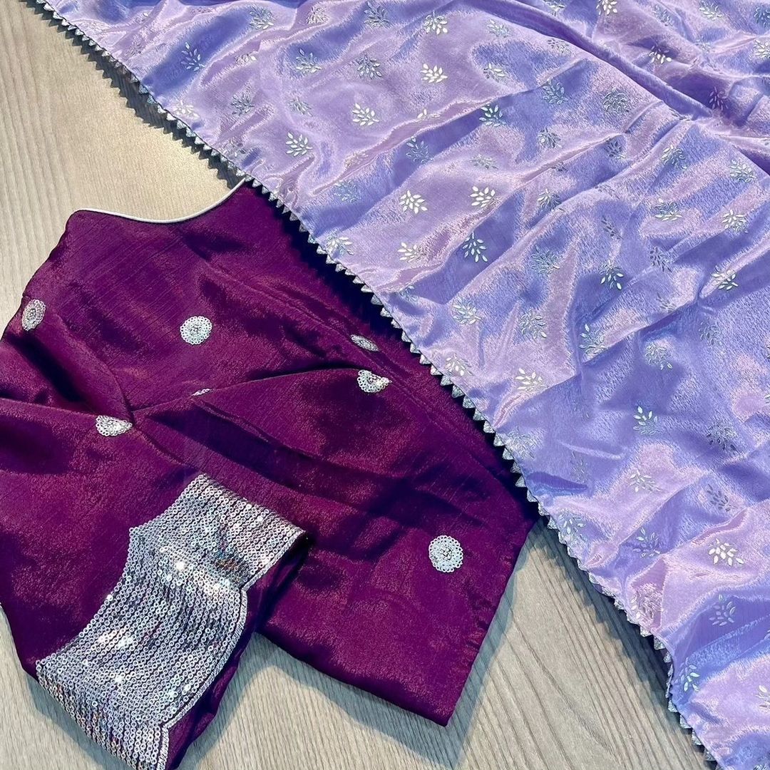 Purple  and Lavender Silk Saree