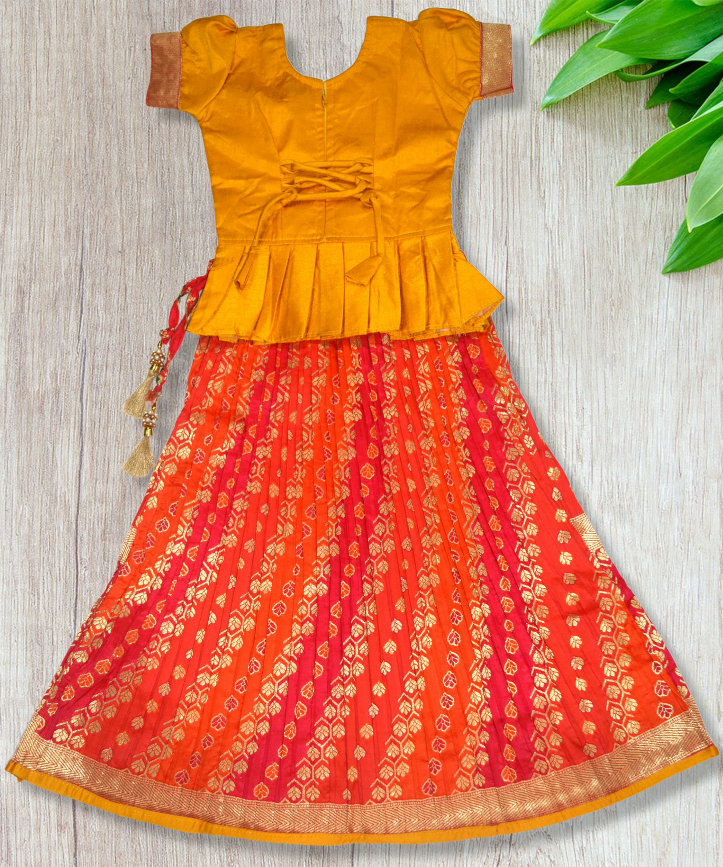 Yellow, Orange and Red Lehenga