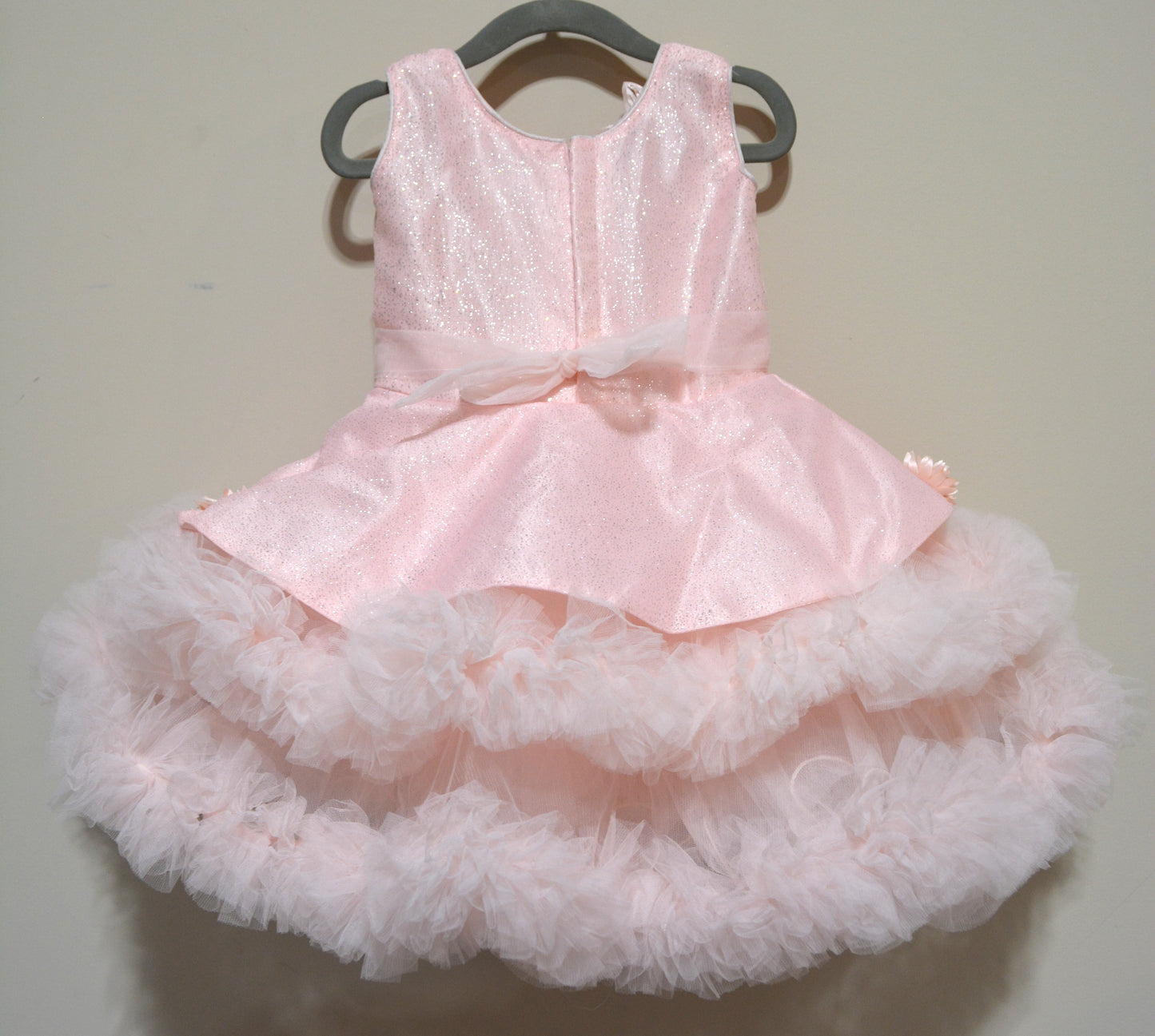 Girls peach color partywear dress