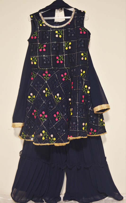 Navy Blue Sharara