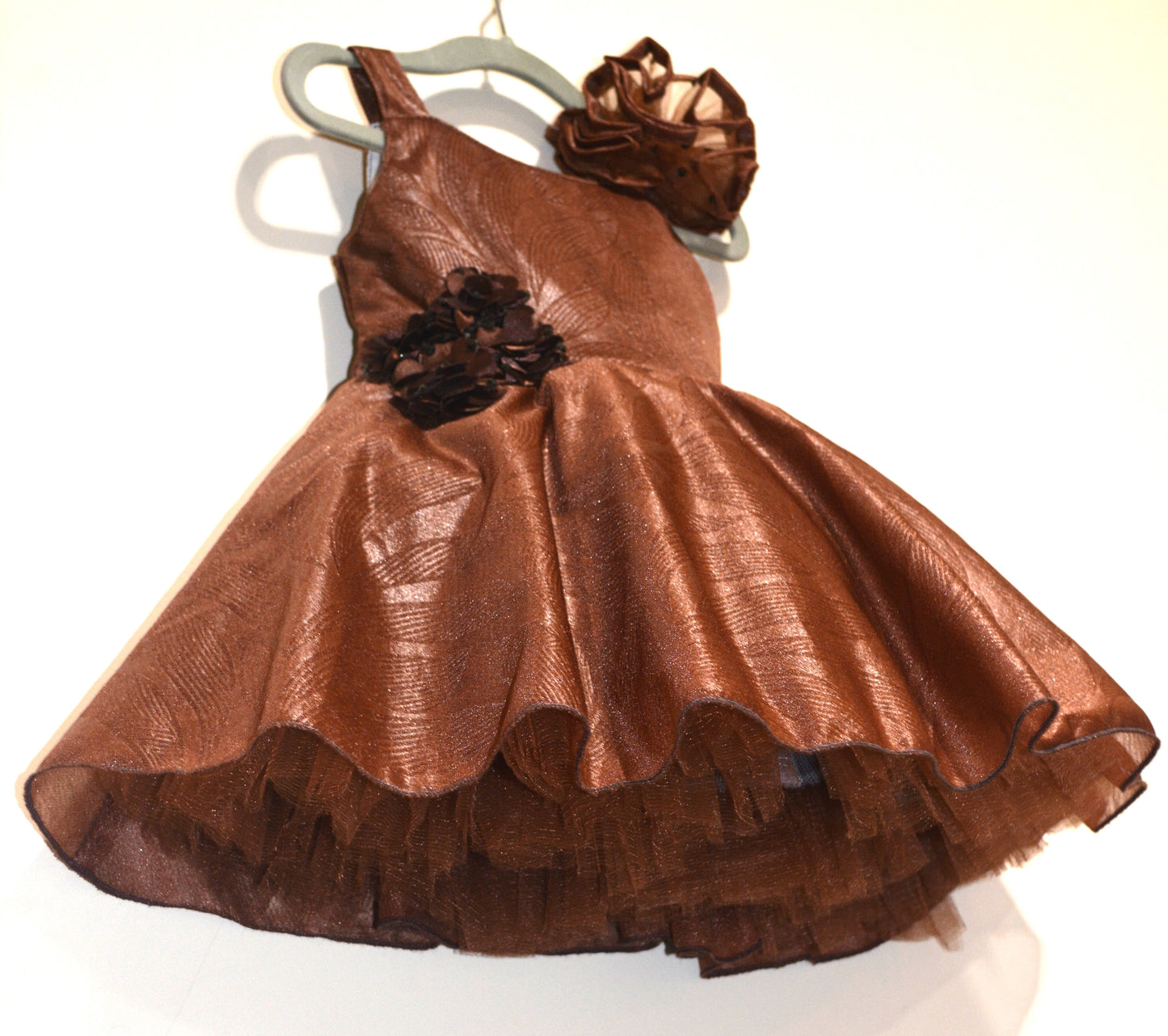 Chocolate color shimmer dress