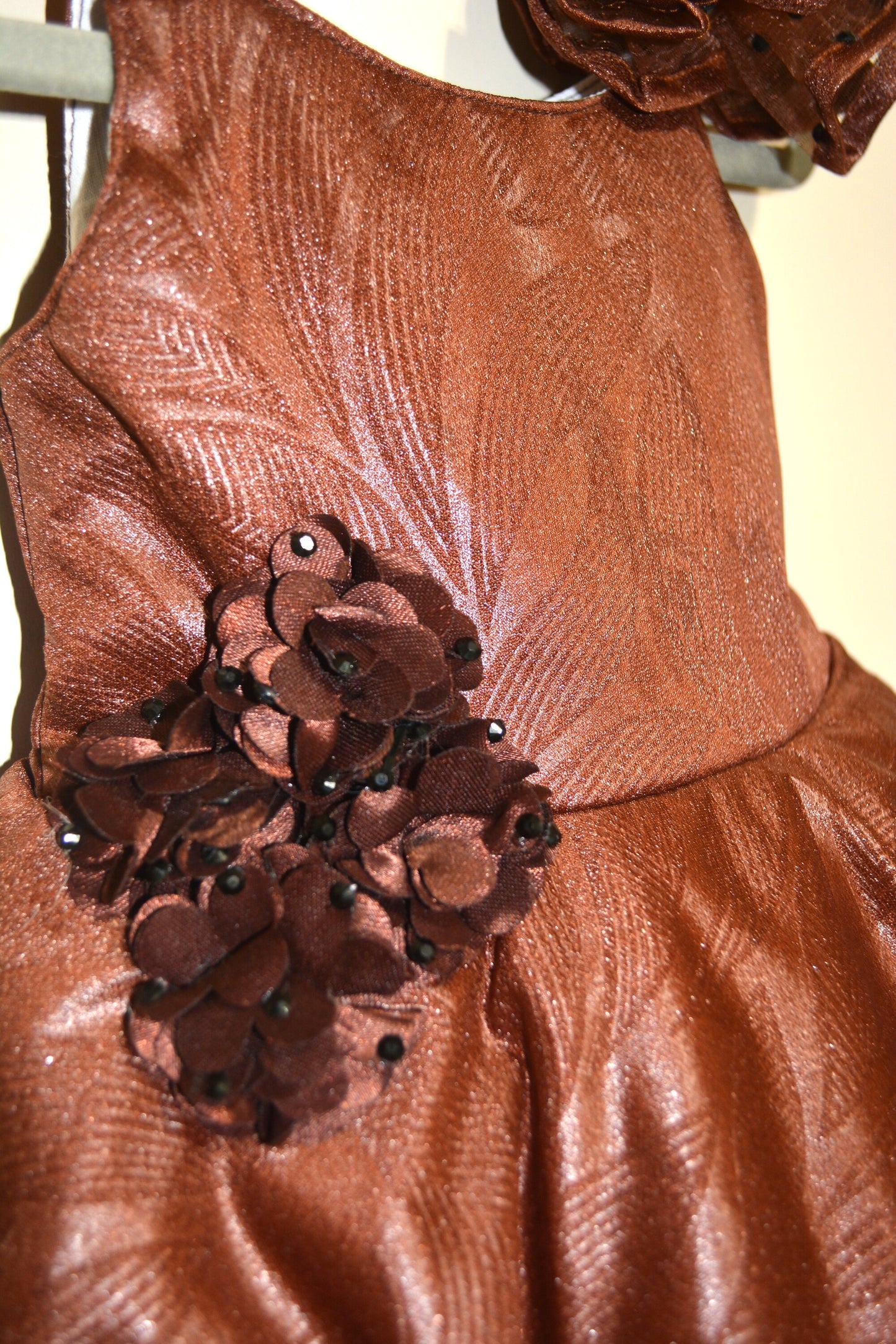 Chocolate color shimmer dress