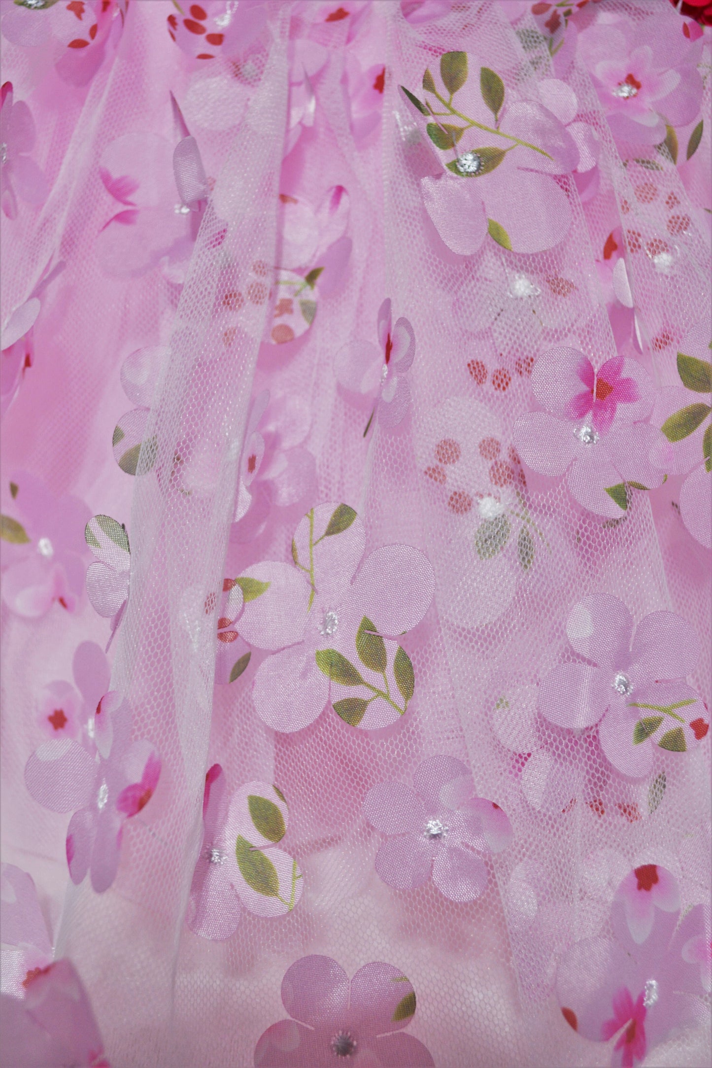 Pink 3D flowers Dress