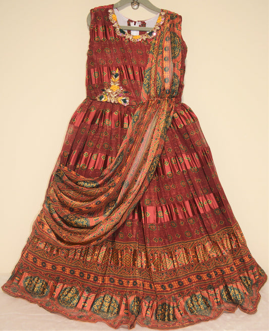 Maroon Traditional Dress